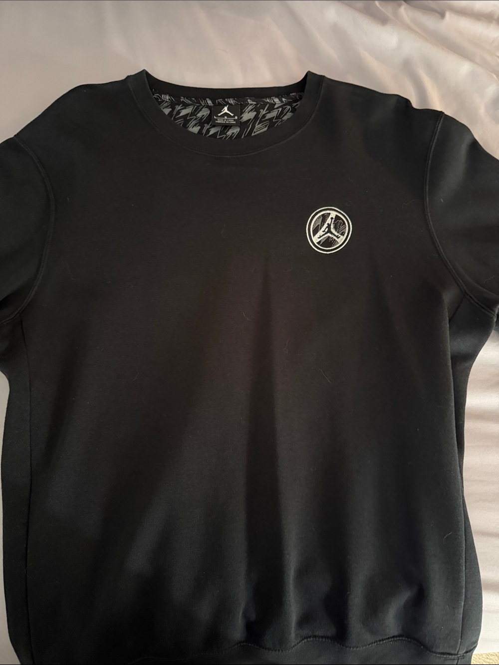 Jordan Black Crewneck Sweatshirt with White Logo
